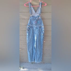 Vintage 90s Jordache Denim Flowers Overalls Size XL/16